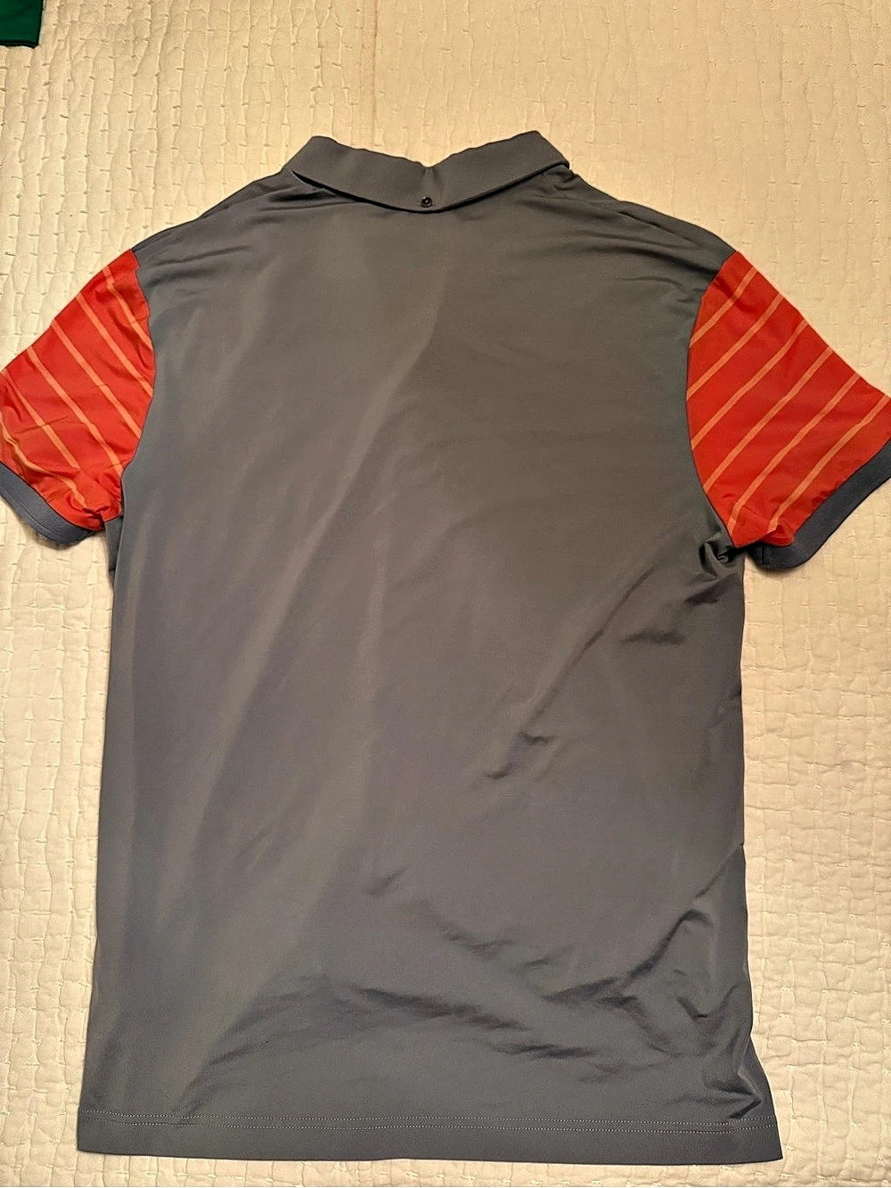 Puma Golf Men’s Gray Orange Striped Performance Polo Shirt Size L - Picture 8 of 9